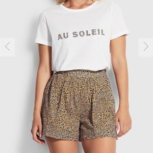 Seafolly Australia Spirit Animal Cotton Print Pull On Casual Shorts szM